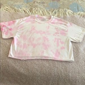“⚡️”Custom baby pink cropped tie dye shirt 👚